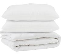 vidaXL: Juego de sábanas con fundas de almohada, 3 piezas, color blanco, microfibra