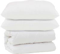 vidaXL: Juego de sábanas con fundas de almohada, 3 piezas, color blanco, microfibra