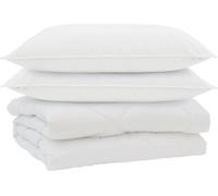 vidaXL: Juego de sábanas con fundas de almohada, 3 piezas, color blanco, microfibra