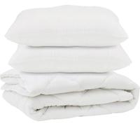 vidaXL: Juego de sábanas con fundas de almohada, 3 piezas, color blanco, microfibra