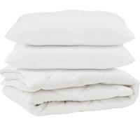 vidaXL: Juego de sábanas con fundas de almohada, 3 piezas, color blanco, microfibra