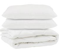 vidaXL: Juego de sábanas con fundas de almohada, 3 piezas, color blanco, microfibra