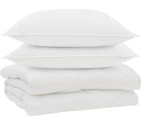 vidaXL: Juego de sábanas con fundas de almohada, 3 piezas, color blanco, microfibra