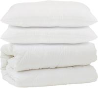 vidaXL: Juego de sábanas con fundas de almohada, 3 piezas, color blanco, microfibra