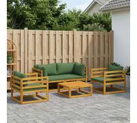 vidaXL Juego de salón de jardín modular de 5 piezas Natural
