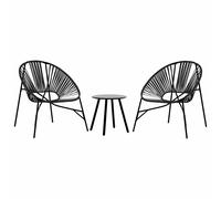 vidaXL Juego de sillas de jardín 3 uds ratán sintético blanco y en color Negro y blanco/Negro y gris claro/Negro y amarillo y más | cómodas modernas ergonómicas para comedor cocina salón hogar