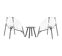 vidaXL Juego de sillas de jardín 3 uds ratán sintético blanco y en color Negro y blanco/Negro y gris claro/Negro y amarillo y más | cómodas modernas ergonómicas para comedor cocina salón hogar