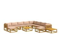 vidaXL Juego de Sofá 12 uds. Natural Madera de Acacia Sólida