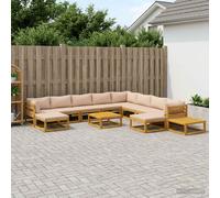 vidaXL Juego de Sofá 12 uds. Natural Madera de Acacia Sólida