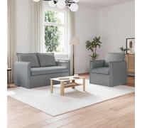 vidaXL Juego de Sofá 2 pcs Gris Claro 136 x 82 x 85 cm Tela