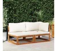 Vidaxl Sofá de Madera de Acacia con Cojines Gris Oscuro - Conjunto de Muebles de Jardín Cream