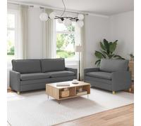 vidaXL Juego de Sofá 2 uds. 5 plaza Gris oscuro Tela