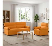 vidaXL Juego de Sofá 2 uds. Amarillo oscuro Tela