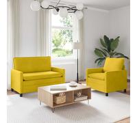 vidaXL Juego de Sofá 2 uds. Amarillo Terciopelo