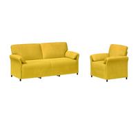 vidaXL Juego de Sofá 2 uds. Amarillo Terciopelo
