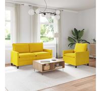 vidaXL Juego de Sofá 2 uds. Amarillo Terciopelo