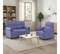 vidaXL Juego de Sofá 2 uds. Azul jeans Tela