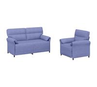 vidaXL Juego de Sofá 2 uds. Azul Jeans Tela