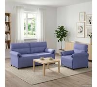 vidaXL Juego de Sofá 2 uds. Azul Jeans Tela