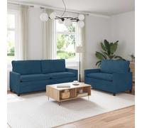 vidaXL Juego de Sofá 2 uds. Azul Terciopelo
