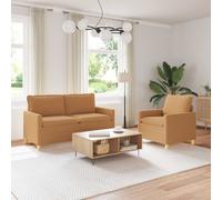 vidaXL Juego de Sofá 2 uds. Beige Tela