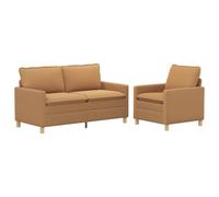 Vidaxl Juego De Sofá 2 Uds. Beige Tela