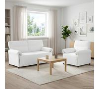 vidaXL Juego de Sofá 2 uds. Blanco Tela