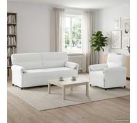 vidaXL Juego de Sofá 2 uds. Blanco Tela