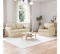 vidaXL Juego de Sofá 2 uds. Crema tela