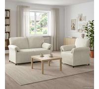 vidaXL Juego de Sofá 2 uds. Crema Terciopelo