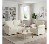 vidaXL Juego de Sofá 2 uds. Crema Terciopelo
