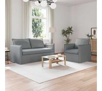 vidaXL Juego de Sofá 2 uds. Tela 156 x 82 x 85 cm Multicolor Gris claro