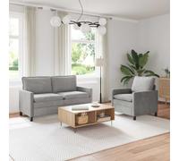 vidaXL Juego de Sofá 2 uds. Terciopelo Multicolor Gris claro