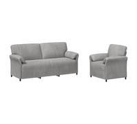 vidaXL Juego de Sofá 2 uds. Gris Claro Terciopelo