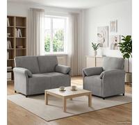vidaXL Juego de Sofá 2 uds. Gris Claro Terciopelo
