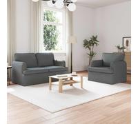 vidaXL Juego de Sofá 2 uds. Gris oscuro tela