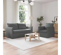vidaXL Juego de Sofá 2 uds. Tela 156 x 82 x 85 cm Multicolor Gris oscuro