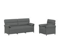 vidaXL Juego de Sofá 2 uds. Gris Oscuro Tela