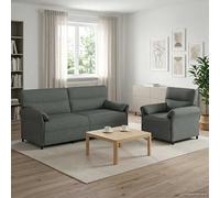vidaXL Juego de Sofá 2 uds. Gris oscuro Tela