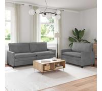 Juego de Sofá 2 pcs Gris oscuro Terciopelo