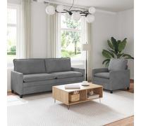 vidaXL Juego de Sofá 2 uds. Gris oscuro Terciopelo
