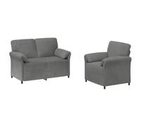 vidaXL Juego de Sofá 2 uds. Gris Oscuro Terciopelo
