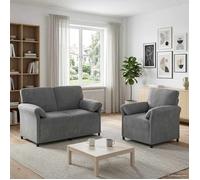 vidaXL Juego de Sofá 2 uds. Gris Oscuro Terciopelo