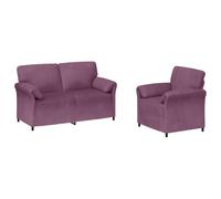 vidaXL Juego de Sofá 2 uds. Morado Terciopelo
