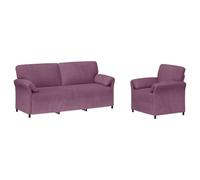 vidaXL Juego de Sofá 2 uds. Morado Terciopelo