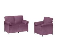 vidaXL Juego de Sofá 2 uds. Morado Terciopelo
