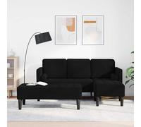 vidaXL Juego de Sofá 2 uds. Negro Poliéster