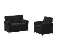 vidaXL Juego de Sofá 2 uds. Negro Terciopelo