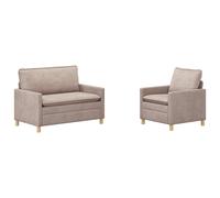 vidaXL Juego de Sofá 2 uds. Poliéster Multicolor Beige