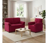 vidaXL Juego de Sofá 2 uds. Rojo Vino Terciopelo